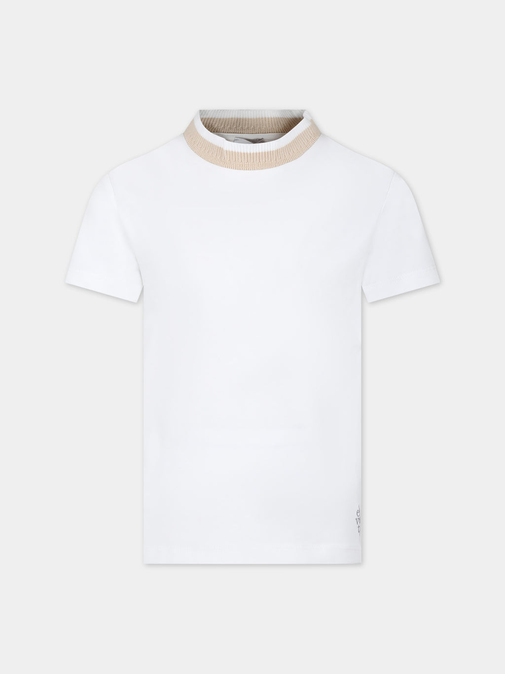 White t-shirt for boy with logo